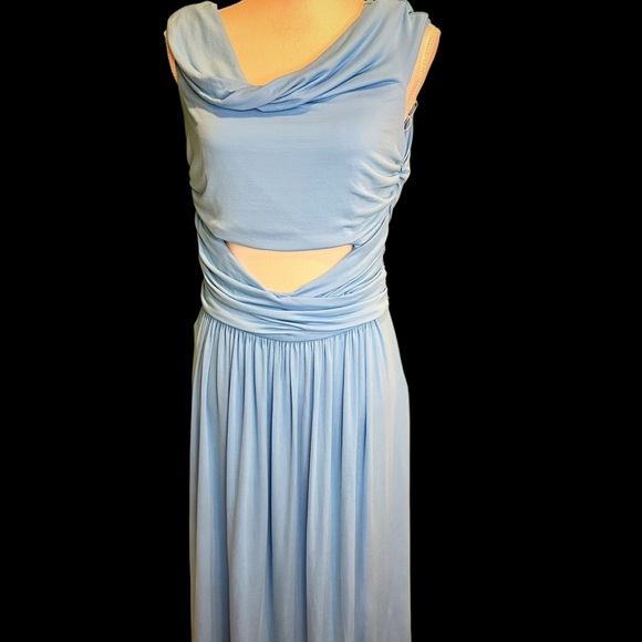 NWT Alberta Ferretti ‘Women’s Off-The-Shoulder Short Dress’ in “Azure” Blue 10 - Picture 15 of 16